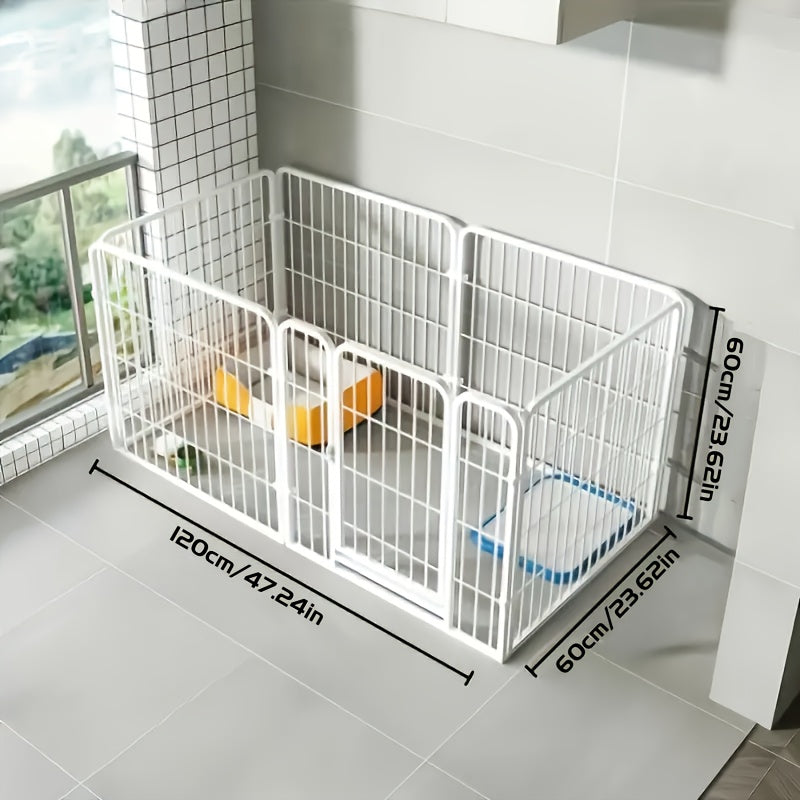 Indoor Dog Enclosure Stainless Steel Multi-Functional Playpen with Resting Play & Potty Training Areas – Flexible Modular Design