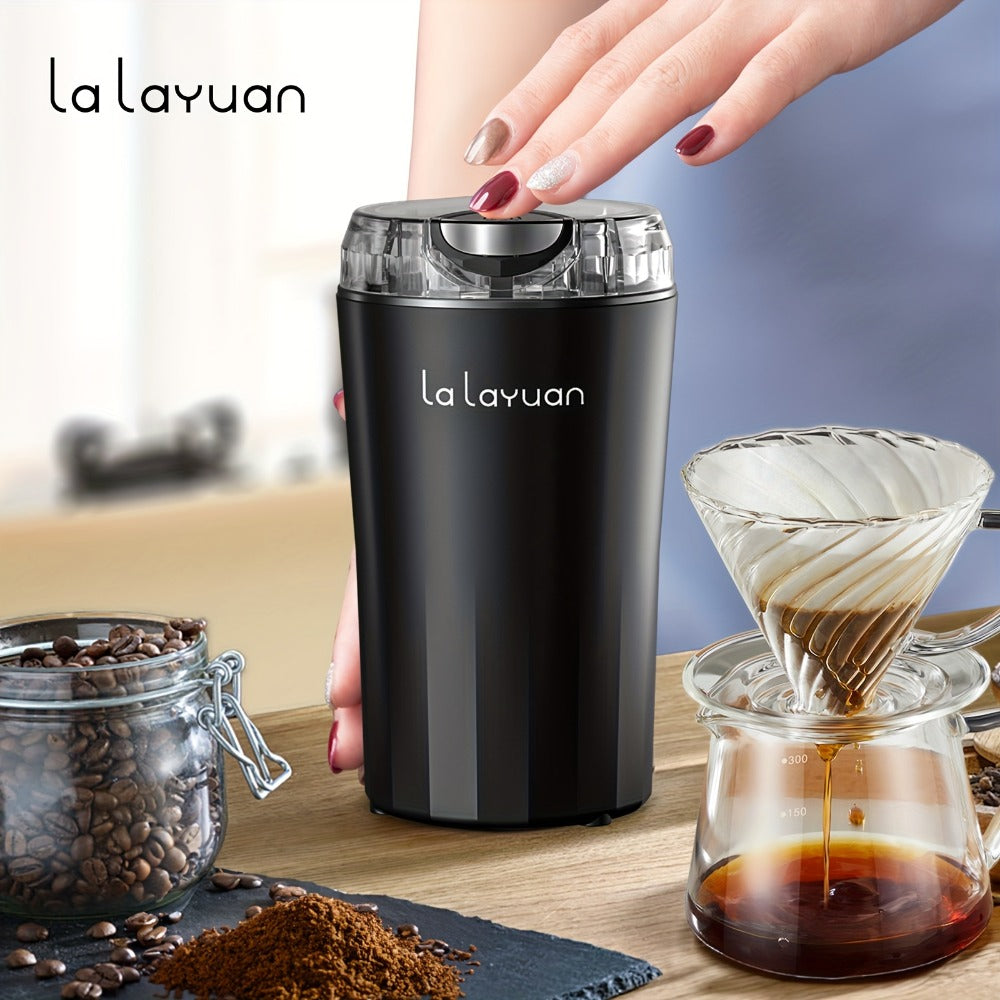 200W-Labeled Electric Coffee Grinder with Press-Lid Control, Two-Leaf Blade and Three Housing Options