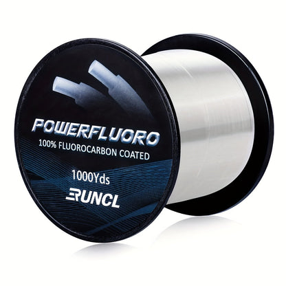 Fluorocarbon Fishing Line 1000 Yards 5-32LB Abrasion Resistant Clear Invisible Fast Sinking High Sensitivity for Freshwater Ice Fishing Bass
