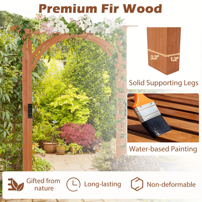 Cedar Wood Arbor 84" Double Lattice Garden Arch Pergola Trellis for Garden, Patio and Yard Use