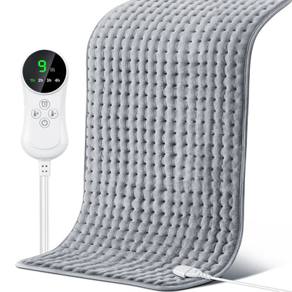 Electric Heating Pad 17"x33" Fast Heating Lap Blanket - 9 Adjustable Heat Settings, Shutoff Timer