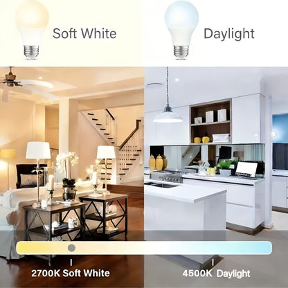 LED Light Bulbs 100 Watt Equivalent, A19 E26 Base 1100 Lumens 14W High Efficiency Bulb, 2700K Warm White & 4500K Natural White