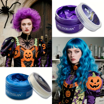 Temporary Hair Color Wax Disposable DIY Styling Cream Y2K Aesthetic for Parties Festivals Halloween Cosplay 9 Colors Blue Purple Red Black