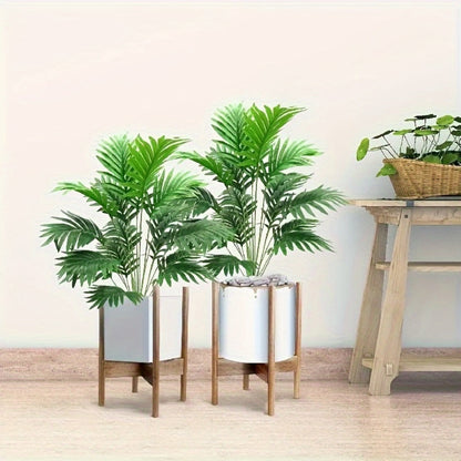 Artificial Palm Leaf Stems, Two-Piece Greenery Set at 26.77 Inches without Included Planter or Basket