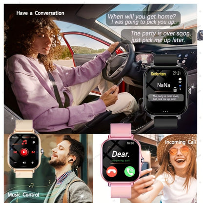 Smart Watch 1.83-Inch Full Touch Display with Wireless Calling, 180mAh Battery and Three-Strap Set
