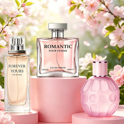 Women's Perfume Set 3-Pack Signature Fragrance Collection 10.1oz - Quince Lychee Musk, Pear Vanilla Sandalwood & Amber Berry Woods