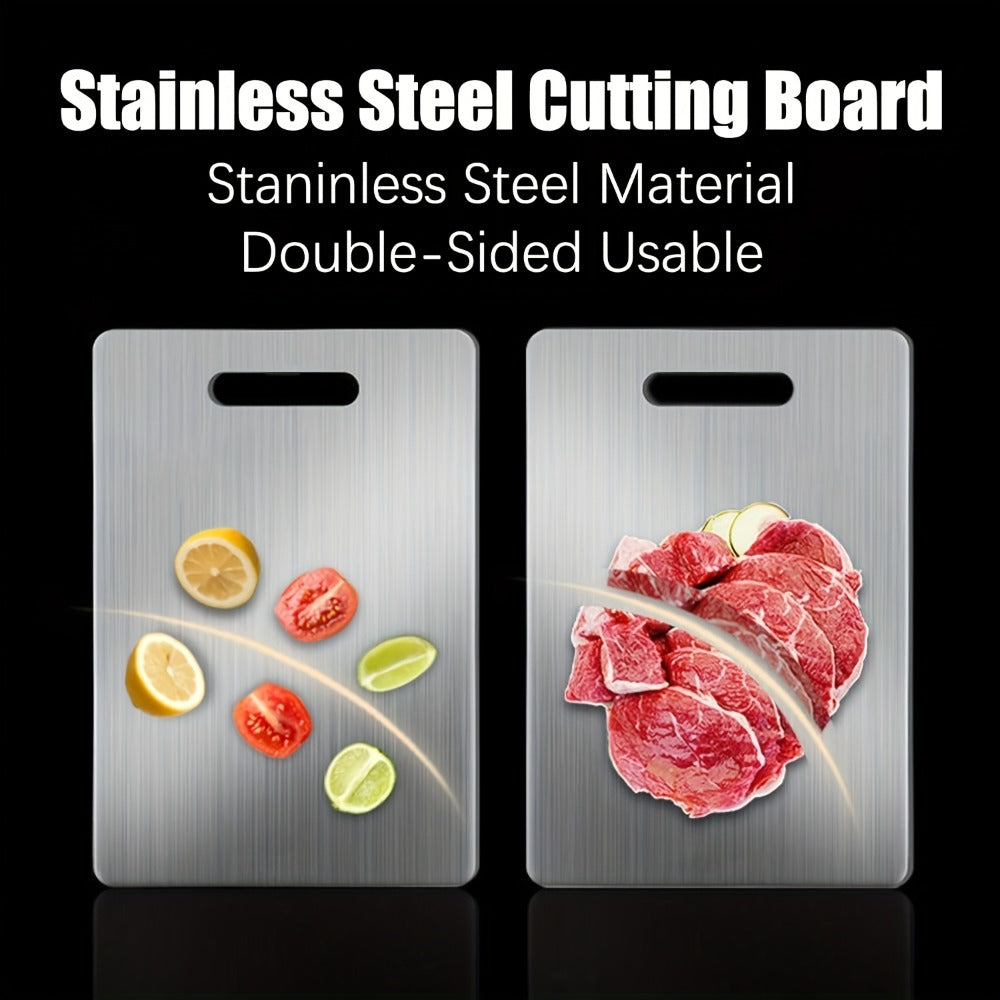 Stainless Steel Cutting Board Set of 3, Durable Kitchen Cutting Boards, & Easy to Clean, Space-Saving Nested Design for Meat