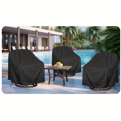Swivel Patio Chair Covers Waterproof 2 Pack, Heavy Duty Outdoor Furniture Covers 27.5"W x 32.5"D x 43"H, All-Weather UV & Wind Resistant
