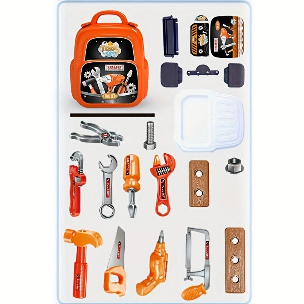 Kids Tool Backpack Set 22pcs for Boys, Pretend Play Home Tool Kit with the Listed Color, Size or Set Options for Everyday Carry
