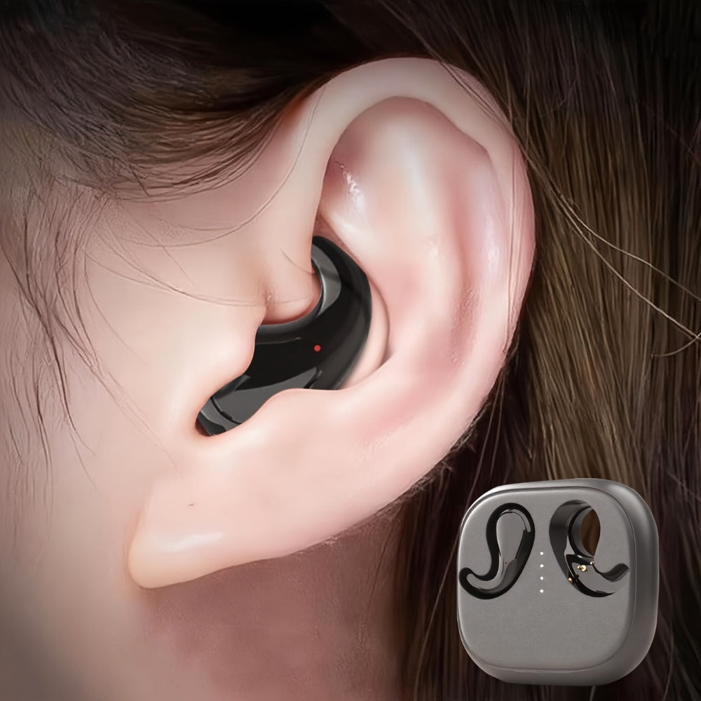 Semi-In-Ear Wireless Headphones 360-Degree Stereo Surround Sound, Black Tech Design High-Fidelity Audio