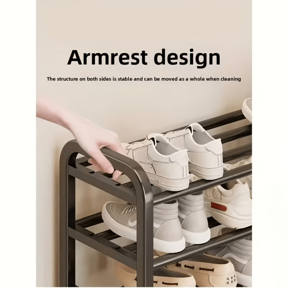 Shoe Rack 5-Tier Narrow Floor Organizer for Up to 18 Pairs in Black or White Tool-Free Options