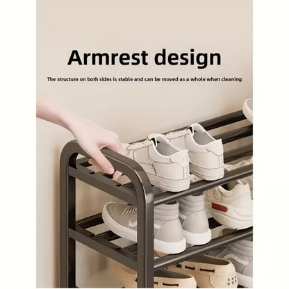Shoe Rack 5-Tier Narrow Floor Organizer for Up to 18 Pairs in Black or White Tool-Free Options