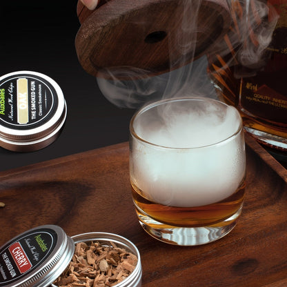 Whiskey Smoker Kit with 4 Wood Chip Flavors & Filters, Cocktail Smoker Set, Whiskey Gifts for Men