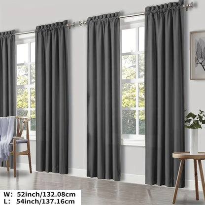 Blackout Curtains 4 Panels Thermal Insulated Room Darkening Drapes, Rod Pocket, Energy Saving, Solid Color for Bedroom & Living Room