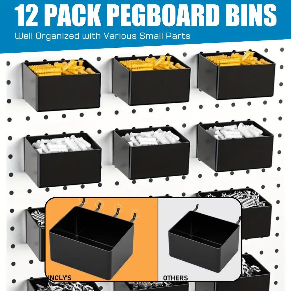 Pegboard Hooks Organizer Kit 278pcs with Bins – 1/8 & 1/4 Inch Peg Board Hook Assortment for Garage Wall Tool Storage | Hanging Storage