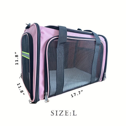 Airline Approved Pet Carrier Soft Sided – TSA Compliant, Collapsible Travel Bag for Small Medium Cats & Dogs Under 15 lbs, Breathable Mesh
