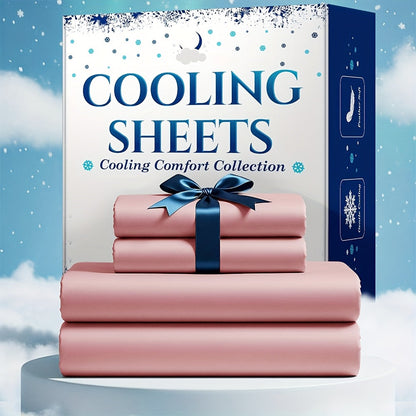 Bamboo Blend Cooling Bed Sheet Set 4pcs – Ultra Soft Breathable Kids Sheets, Deep Pocket Fitted Sheet 18"-24"
