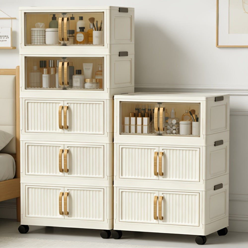 Shoe Cabinet Entryway Organizer, Multi-Functional Foldable Storage Cabinet 3/5 Tier Large, Space-Saving Closet Organizer for Entrance