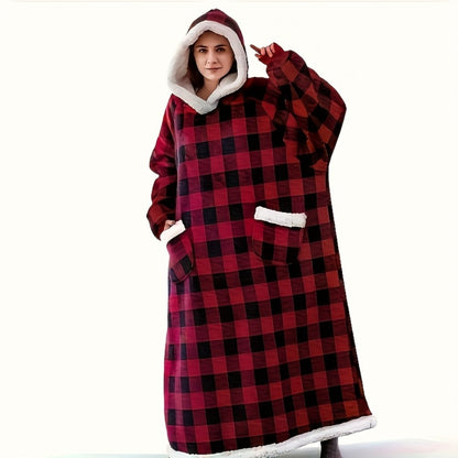 Wearable Blanket Hoodie with Hood, Sleeves, Front Pocket and Eleven Standard, Short or Oversized Styles
