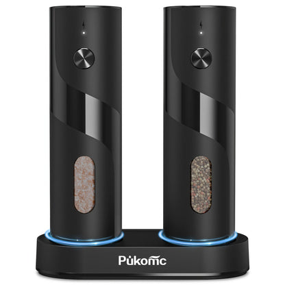 Electric Pepper Grinder Set USB-C Rechargeable with LED Light Ceramic Core Adjustable for Grilling, Camping and Outdoor Meals