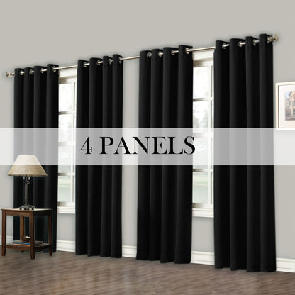 Grommet-Top Blackout Curtain Options in Nine Colors with Seven Width, Length or Panel-Count Labels