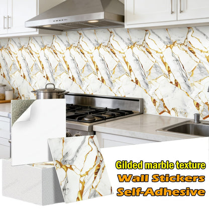 Peel and Stick Wall Tiles 50/100pcs – PVC Marble Self-Adhesive Vinyl Panels for Bathroom Shower Kitchen Living Room TV Backdrop