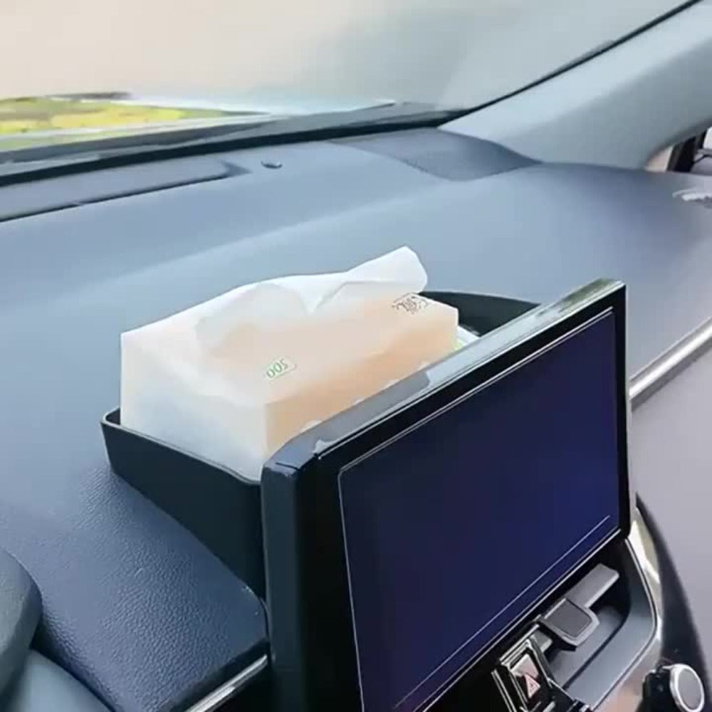 Car Dashboard Non-Slip Tray Organizer – Rubber Base Open Front Holder for Phone Keys Coins Cards, Universal Anti-Slip Car Dash Storage Tray