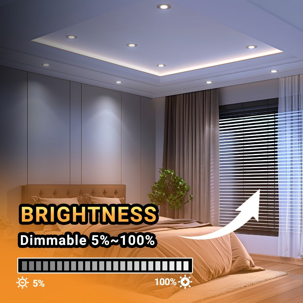 LED Recessed Ceiling Light 6 Inch 24/72 Pack 5CCT 2700K-5000K Dimmable Ultra-Thin Wafer for Home Cooking, Dining and Outdoor Meals