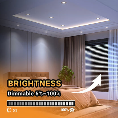 LED Recessed Ceiling Light 6 Inch 24/72 Pack 5CCT 2700K-5000K Dimmable Ultra-Thin Wafer for Home Cooking, Dining and Outdoor Meals