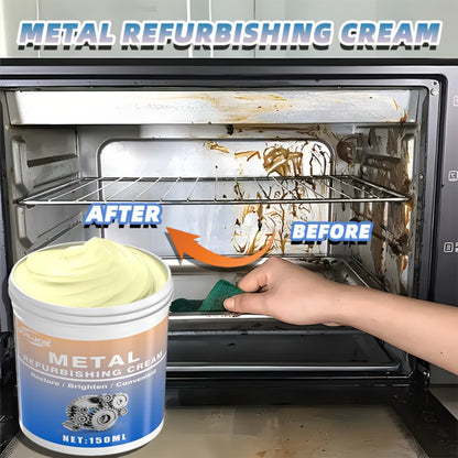 Metal Polishing Paste with Scrub Pad 5.07oz Multi-Purpose Chrome Polish Cream for Automotive for Home Cooking, Dining and Outdoor Meals