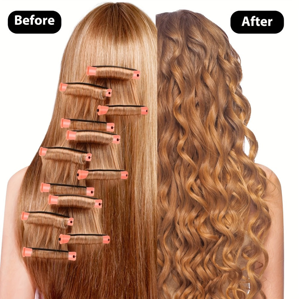 50pcs Soft Foam Perm Rods Heatless Hair Rollers with Comb – No-Heat Flexible Curl Rods for Long-Lasting Curls, Waves & Ringlets