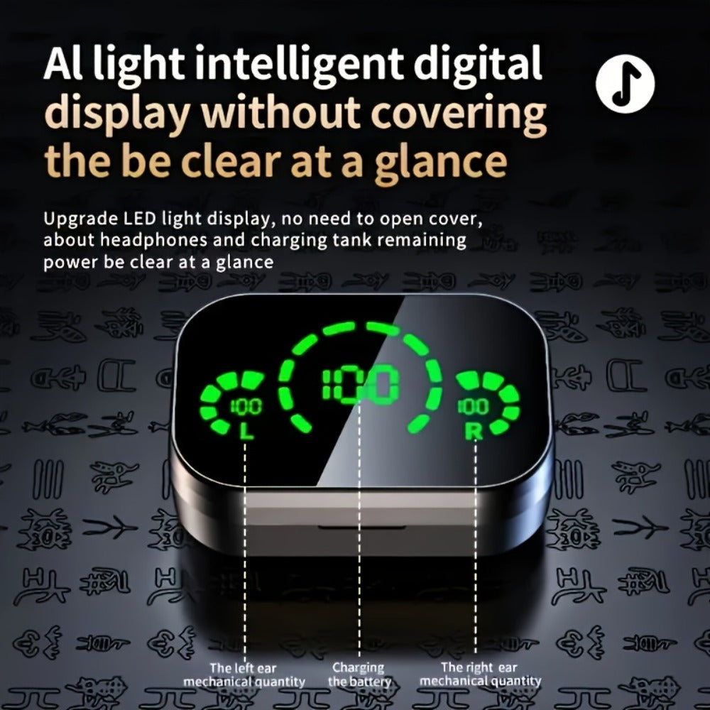 Wireless Earbuds YD03 with Digital Battery Display, IPX4, Touch Control and Type-C Charging