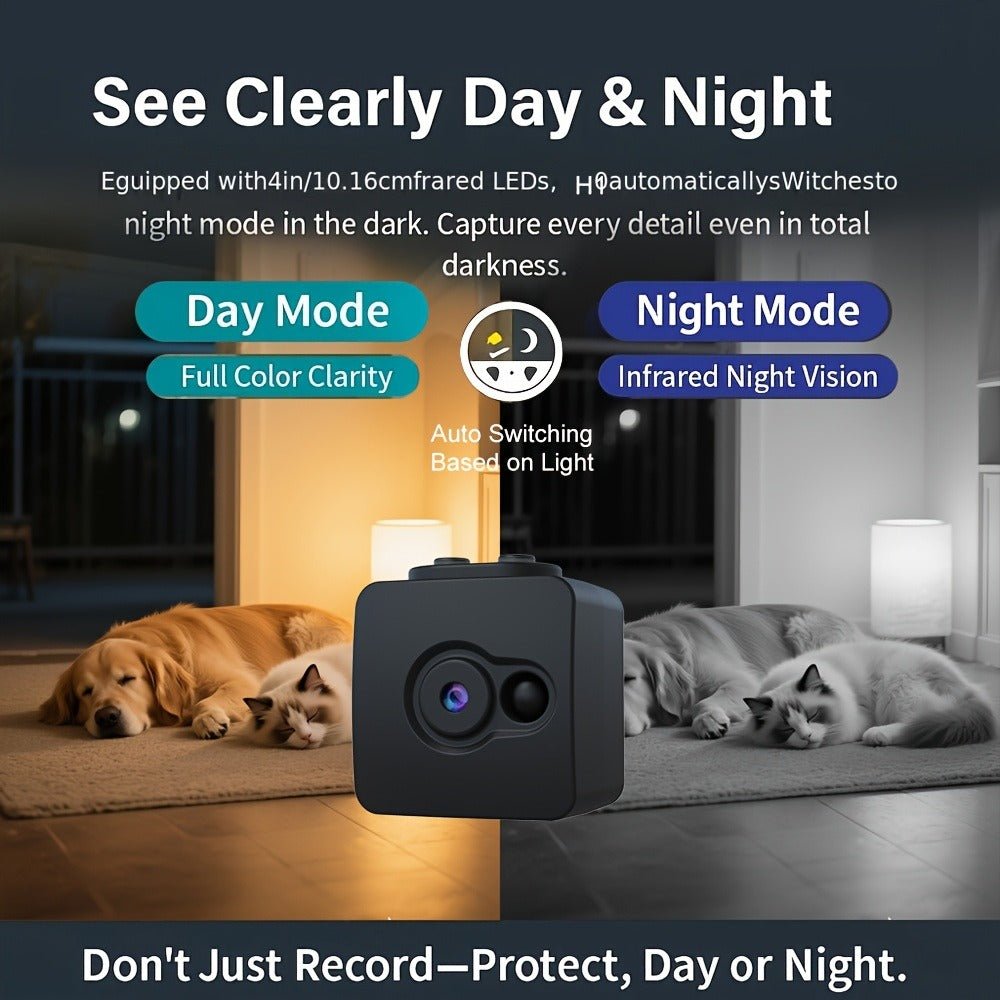 No WiFi Security Camera with SD Card Portable Rechargeable, Plug-and-Play Loop Recording for an Everyday Personal Care Routine