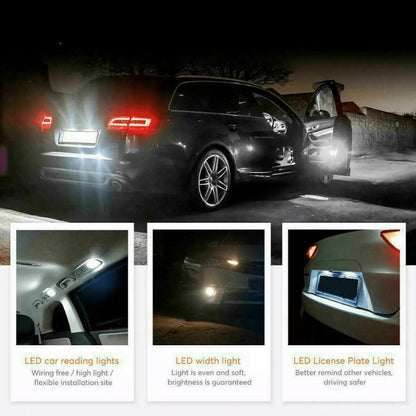 LED Car Interior Light Bulbs 40PCS W5W 168 6000K Cold White – Width Indicator Reading Roof Dome Lamp Replacement Set