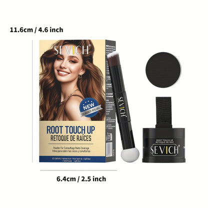 Hairline Powder Root Touch-Up Kit with Refill & Brush – Waterproof Instant Grey Hair Concealer Fills Sparse Hairline Bald Spots Eyebrow