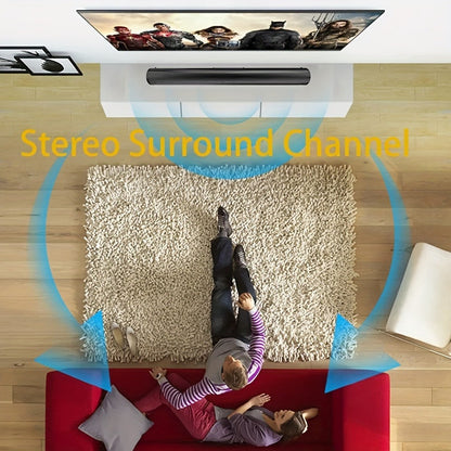 Home Theater Surround Sound System 5.2 Channel, Wireless Subwoofer Dual Air Ducts Bass Boost, TV Soundbar Stick with Remote Control