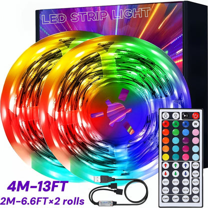 LED Strip Light RGB USB TV Backlight in 13ft or 20ft with 16-Color Remote, Dimming and Marked Cut Points