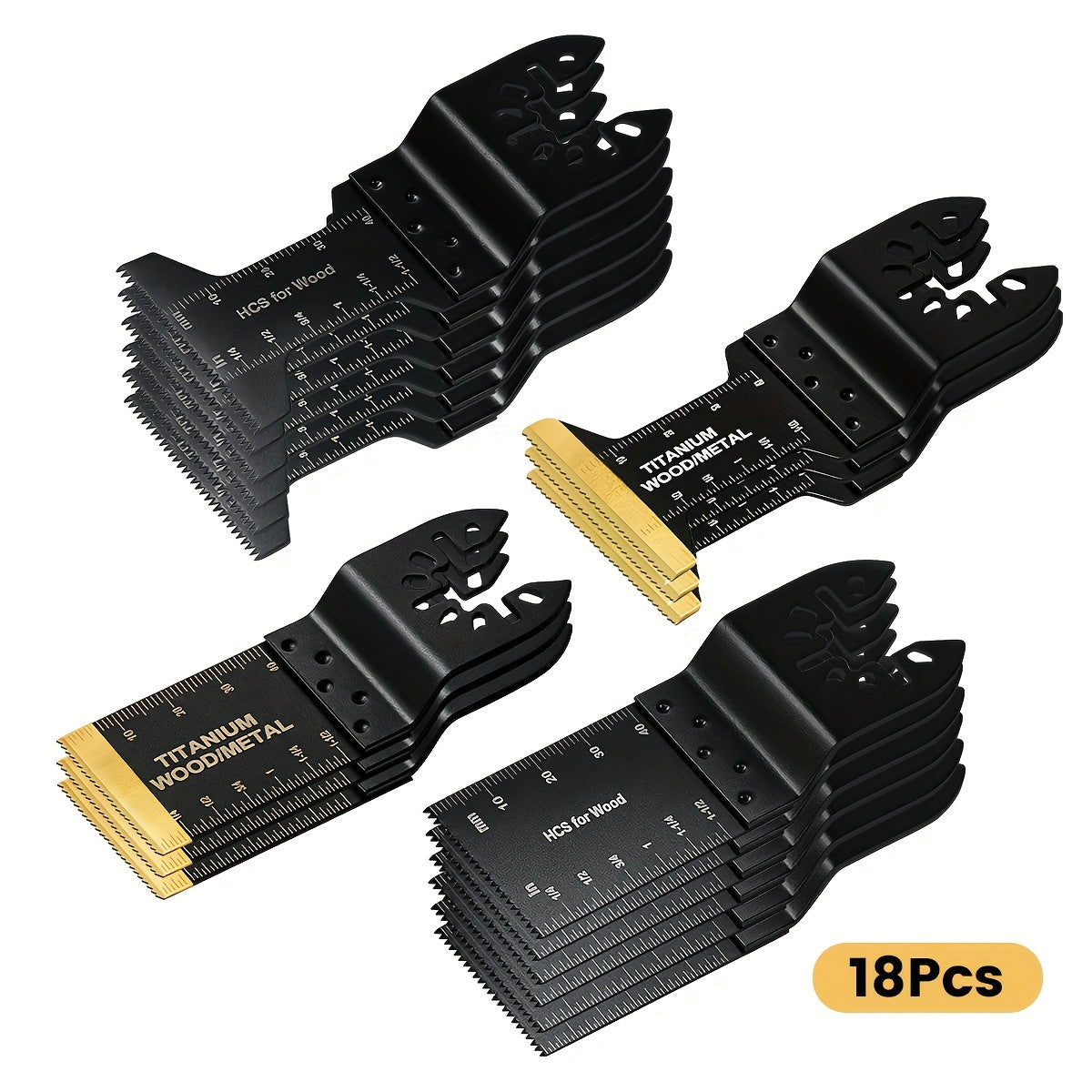 Titanium Oscillating Multi Tool Blades Universal Quick Release Saw Blades Set for Cutting Metal Nails Wood Plastic Compatible with Major