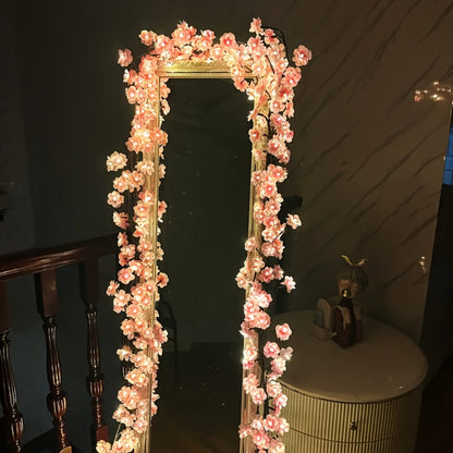 String Lights, Cherry Blossom Branch Chandelier with USB Power, Eight Modes and Four LED-and-Length Options