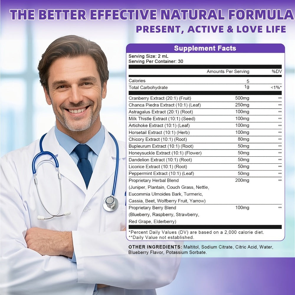 Kidney and Liver Support Drops 27-in-1 Complex - Alcohol-Free Natural Herbal Formula for Liver Health