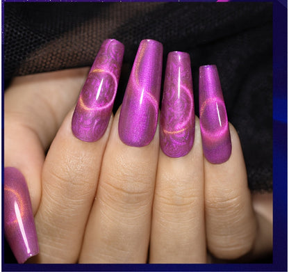 Gel Nail Polish 6-Piece 9D Aurora Magnetic Cat-Eye Set with Pearl-Shell Glitter Effect and UV/LED Soak-Off Cure