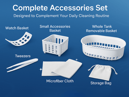 Ultrasonic Cleaner - Jewelry Machine 48000Hz Portable for Glasses Watches Dentures Rings - product detail view 12