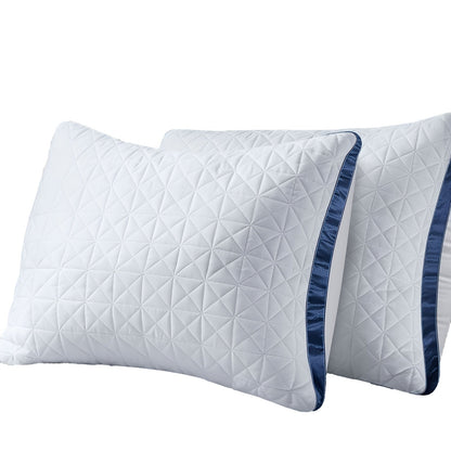 Hotel Quality Sleep Pillows Firm Support Cool-to-Touch Fiber Fill 2/4 Pack – Back Stomach Side Sleeper Pillow Set Soft Breathable Bed
