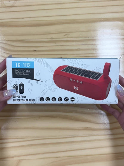 TG182 Solar Powered Bluetooth Speaker, 10W Outdoor Wireless Speaker, 1200mAh Battery, TF Card, FM Radio