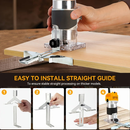 Wood Router 800W 35000 RPM Compact Electric Router Tool, 15-Piece 1/4" Bit Set for DIY Woodworking