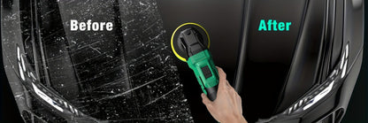 KIMO-Labeled 20V Cordless Rotary Buffer Polisher Kit with Six Speeds, Two 2.0Ah Batteries and Pictured Pads