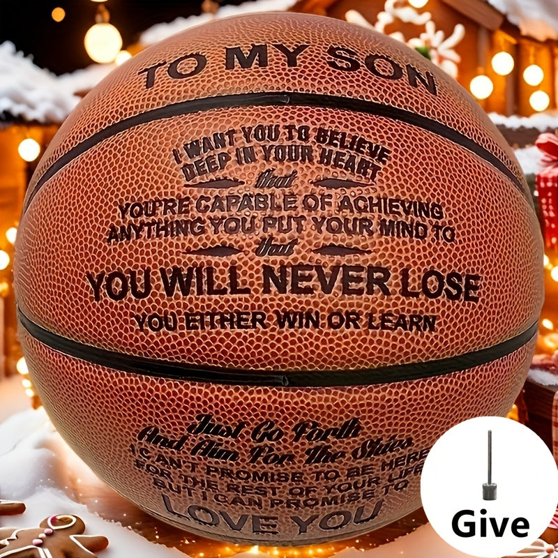 Personalized Basketball Gift for Son & Grandson Standard Size with Pump To My Son To My Grandson Heartfelt Message Sports Birthday Christmas