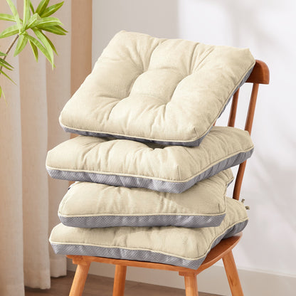 Memory Foam Chair Cushions Set of 4 – Kitchen Chair Pads with Non-Slip Backing & Ties, 500GSM Thick Seat Cushions for Dining Chairs Indoor