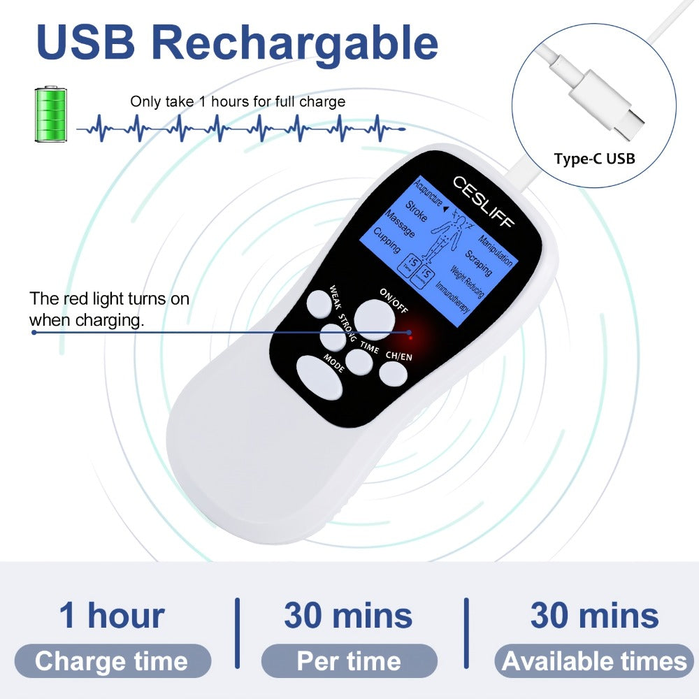 TENS Unit Stimulator for Pain Digital EMS Therapy Device for Back Neck Hip Nerve Pain for Entryways, Bedrooms and Living Spaces