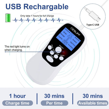 TENS Unit Stimulator for Pain Digital EMS Therapy Device for Back Neck Hip Nerve Pain for Entryways, Bedrooms and Living Spaces